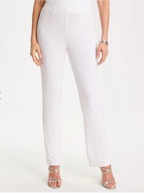 Chico's Travelers White Pull-On Flowy Pants